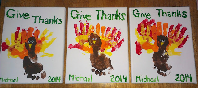 Thanksgiving decoration with kids hands and feet, hands and feet paint project for Thanksgiving, crafting with kids,