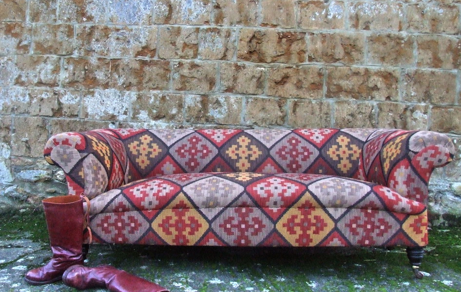 the upholstress Fabulous Chesterfield Sofa Andrew Martin Kilim Fabric