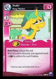 My Little Pony Snails, Deep Thinker Canterlot Nights CCG Card