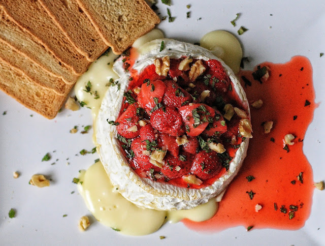 Baked Camembert with Roasted Strawberries