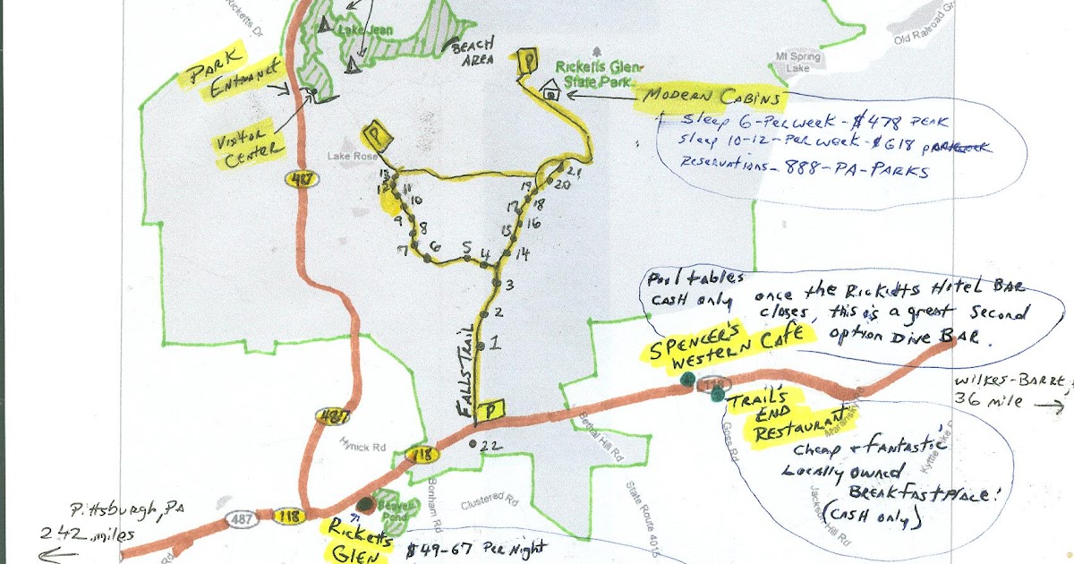 Maps For Friends: Ricketts Glen State Park - November 2011