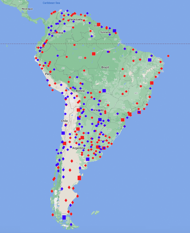 Climate Science Investigations: 35. South America - temperature trends