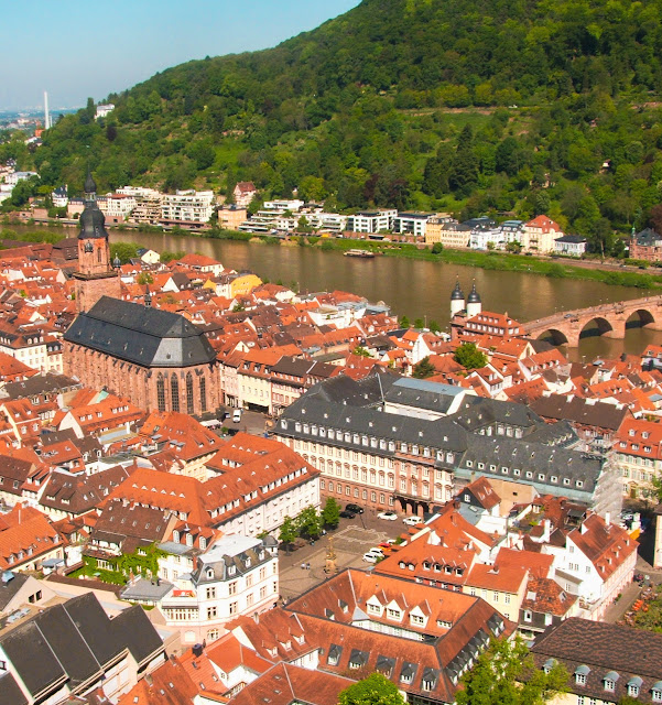 Panorama Heidelbergu Heidelberg, widok, zamek, Stare Miasto, Neckar