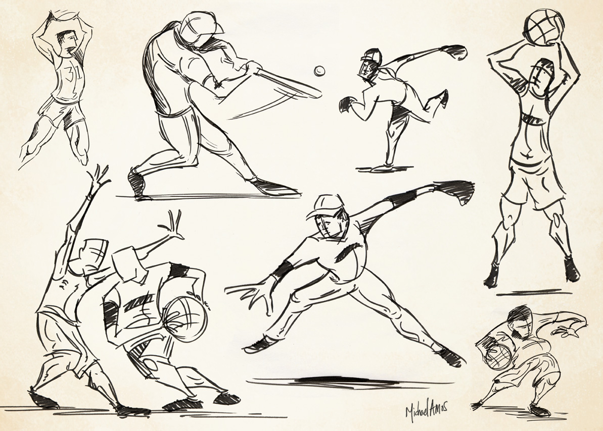 Композиция на тему спорт эскизы