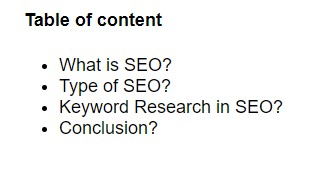 Table of Content