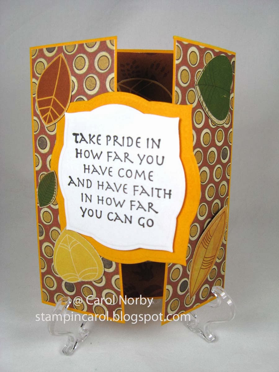 Stampin Carol Gatefold Easel Card with Template