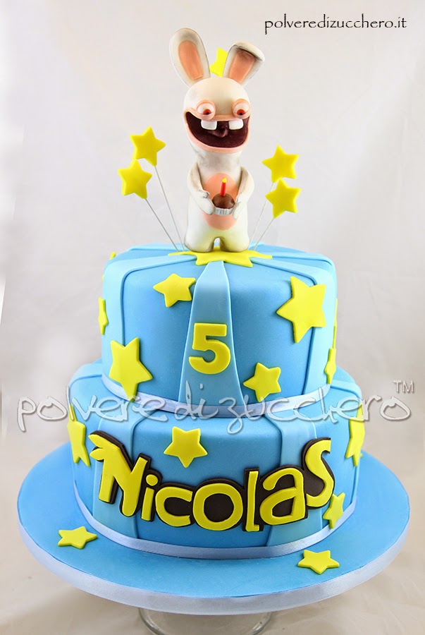 torta decorata rabbids e sweet table rabbids: cake, cake pops e cupcake