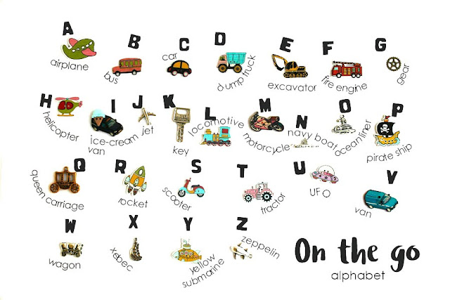 Transportation themed language objects for I spy bag bottle by TomToy