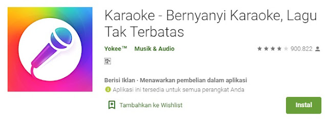 Aplikasi karaoke offline - Yokee (Playstore) Aplikasi karaoke offline
