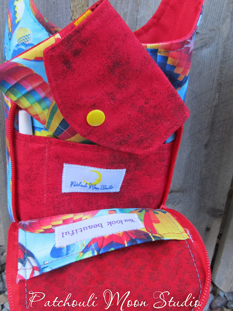Patchouli Moon Studio~ 3 Water Bottle Slings in Hot Air Balloon Fabric Print
