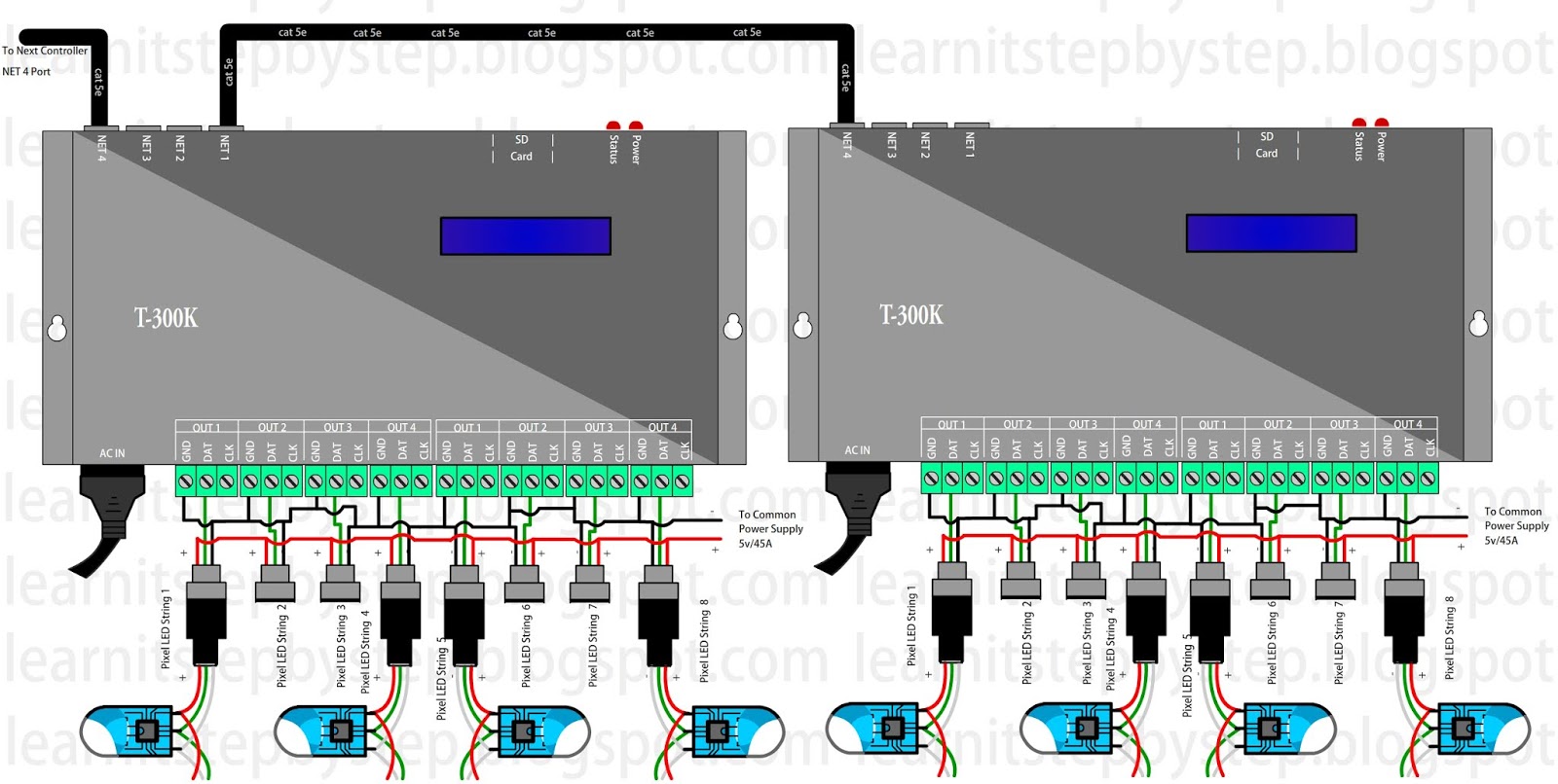 T-300K Pixel LED Controller offline Tutorial - Learn It Step By Step