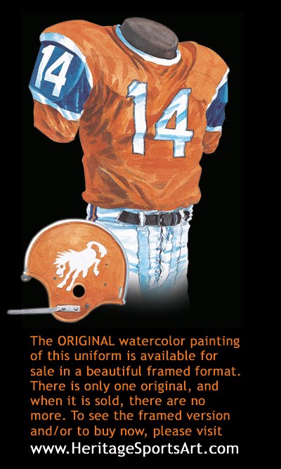 denver broncos 1960 uniforms