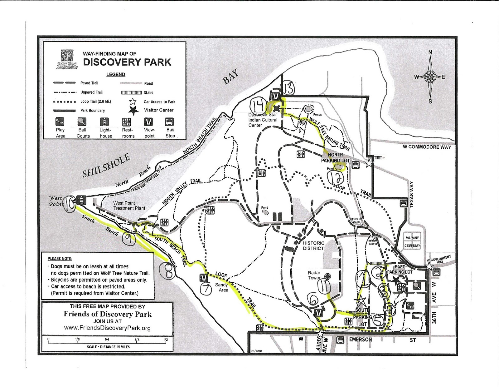 Exploring Discovery Park Walking - Map