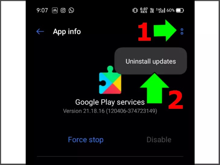 Google Play Services Uninstall Updates Gujarati