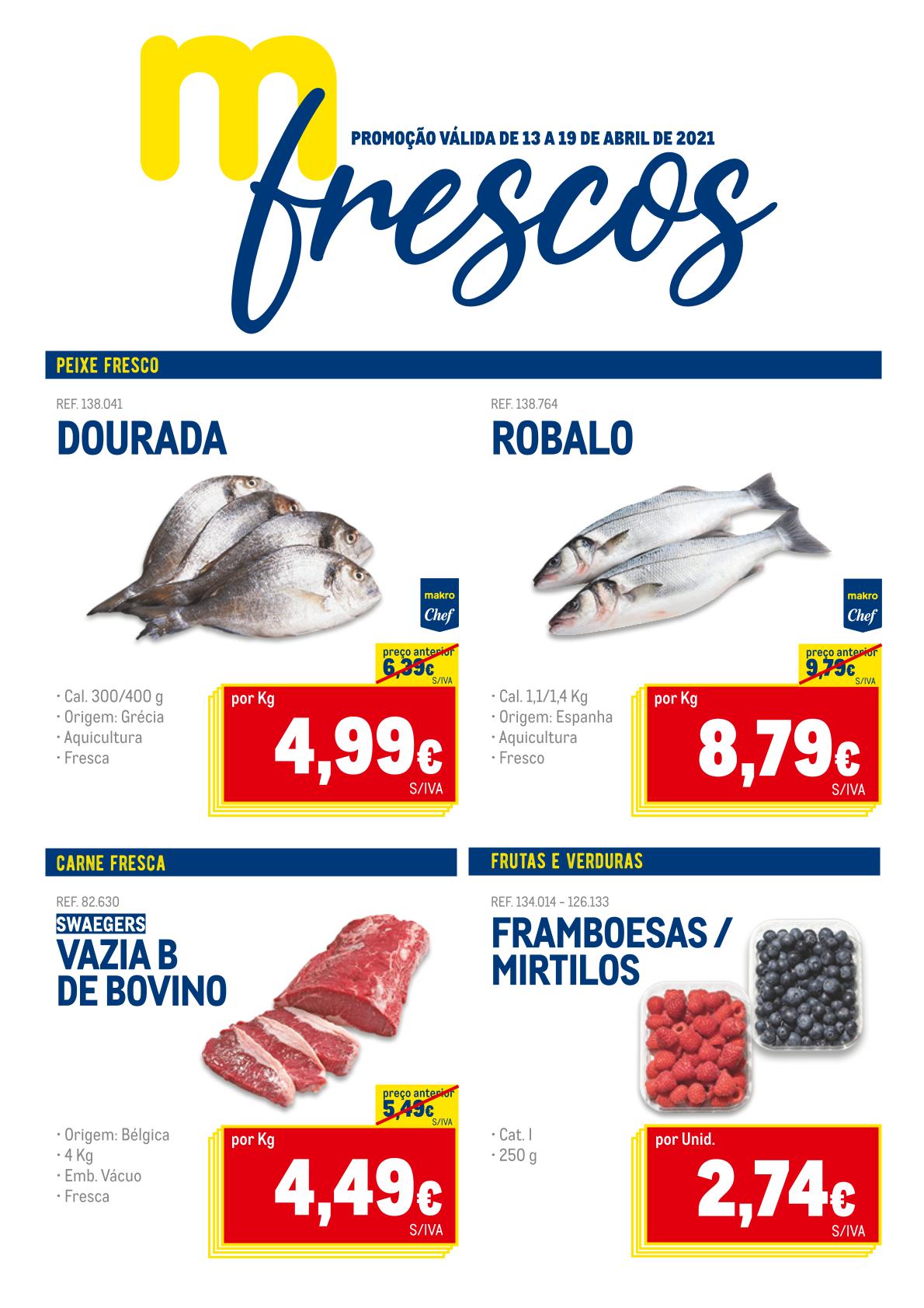 Folheto MAKRO "M FRESCOS", com promoções até 19 de abril