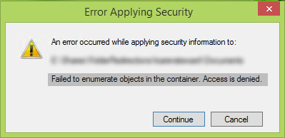 Error al enumerar objetos en el contenedor