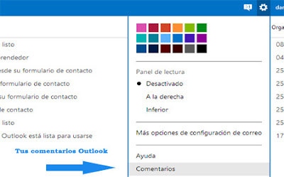 tus comentarios outlook correo