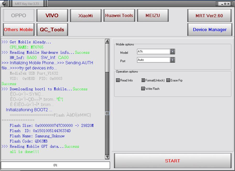 How to Remove Pattern Lock on OPPO A1K in MRT Key / Remove