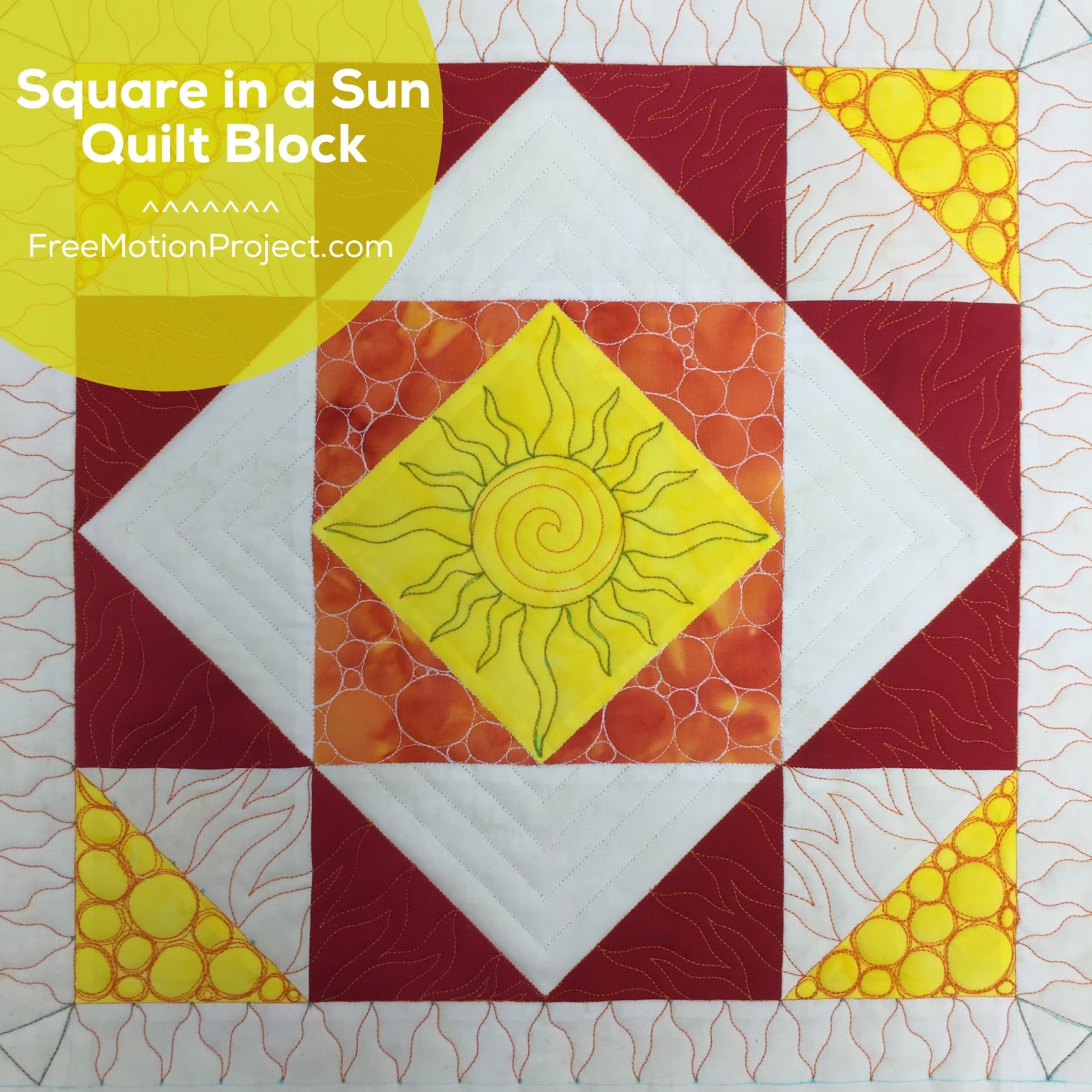The Free Motion Quilting Project How to Quilt a Square in a Sun Block