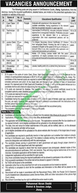 today jobs in District & Session Court Jhang, Latest jobs march 2021 download application form today jobs in District & Session Court Jhang, Latest jobs march 2021 download application form