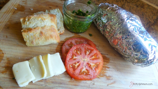 NJ Caprese Panini almost ready to grill