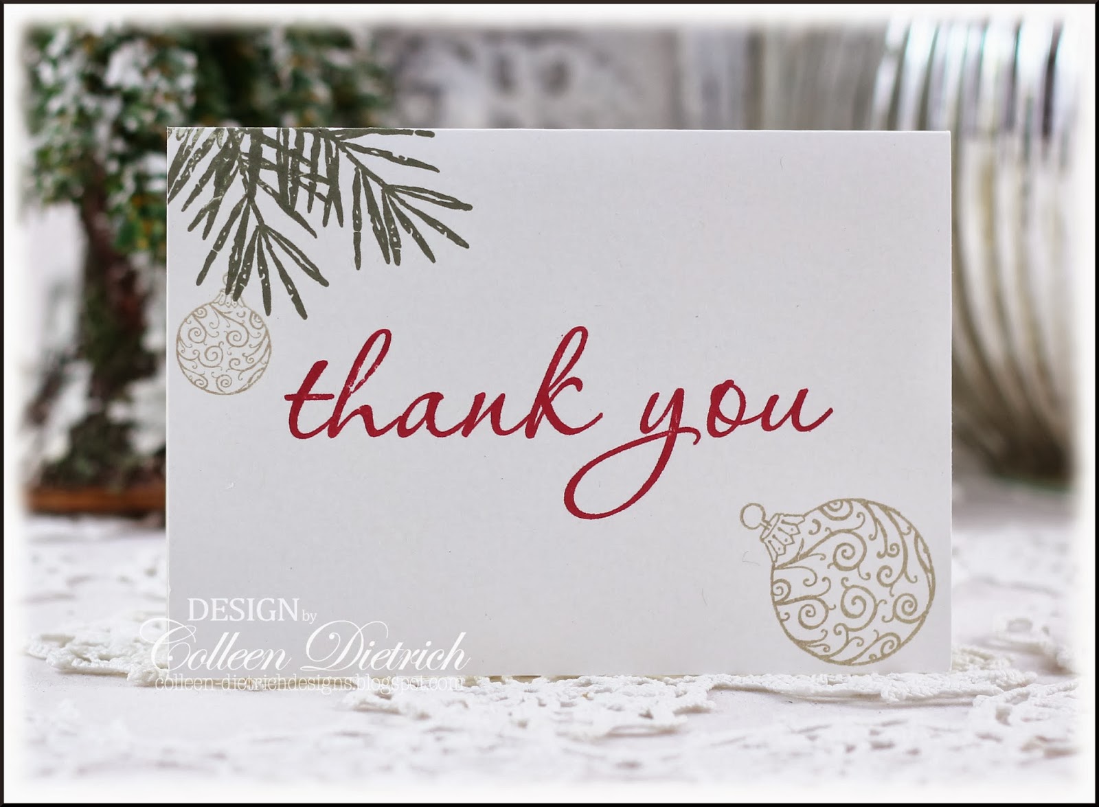 One Layer Christmas Thank You Colleen Dietrich Designs