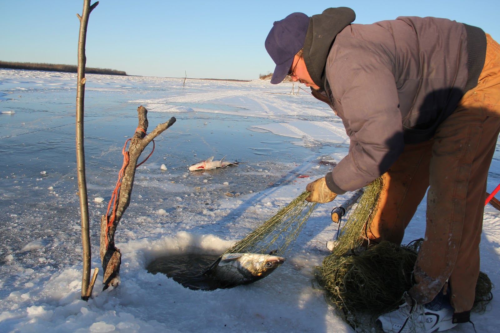 The Cunningham Family ice fishing