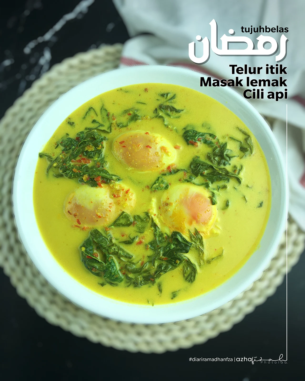 Resepi Telur Itik Masak Lemak Cili Api Campur Pucuk Ubi