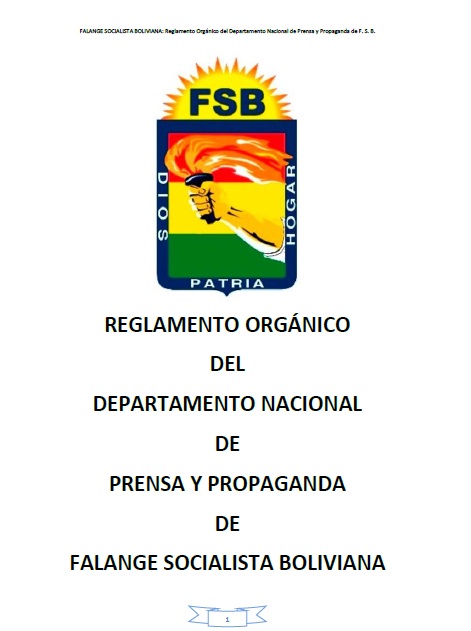 Reglamento Orgánico del Departamento Nacional de Prensa y Propaganda FSB