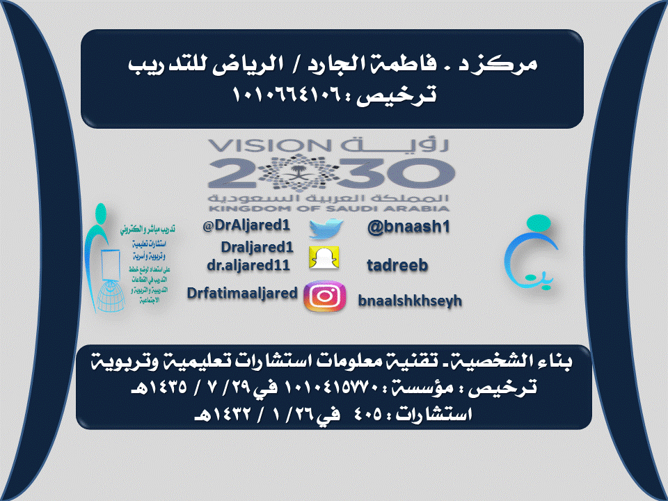 مركز د .فاطمة الجارد للتدريب بناء الشخصية تقنية معلومات ـ استشارات