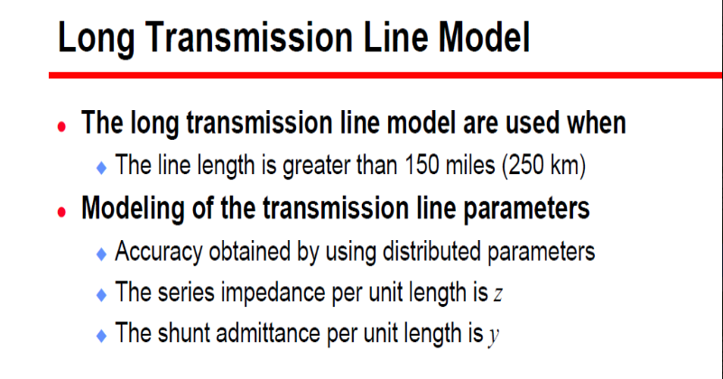 Engineering & technology: Long Transmission line Model
