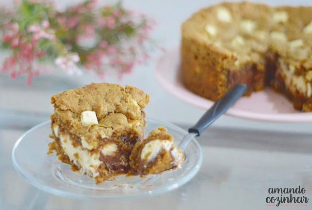 Receita Torta cookie dois amores