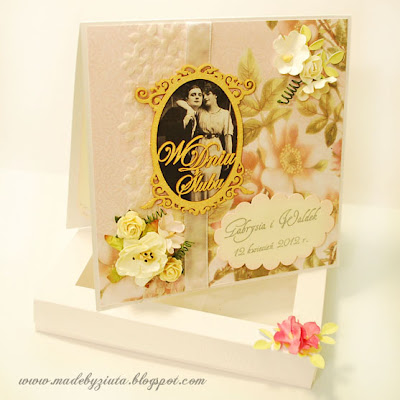 kartki okolicznościowe scrapbooking kartka weselna kartka na ślub Barbara Wójcik