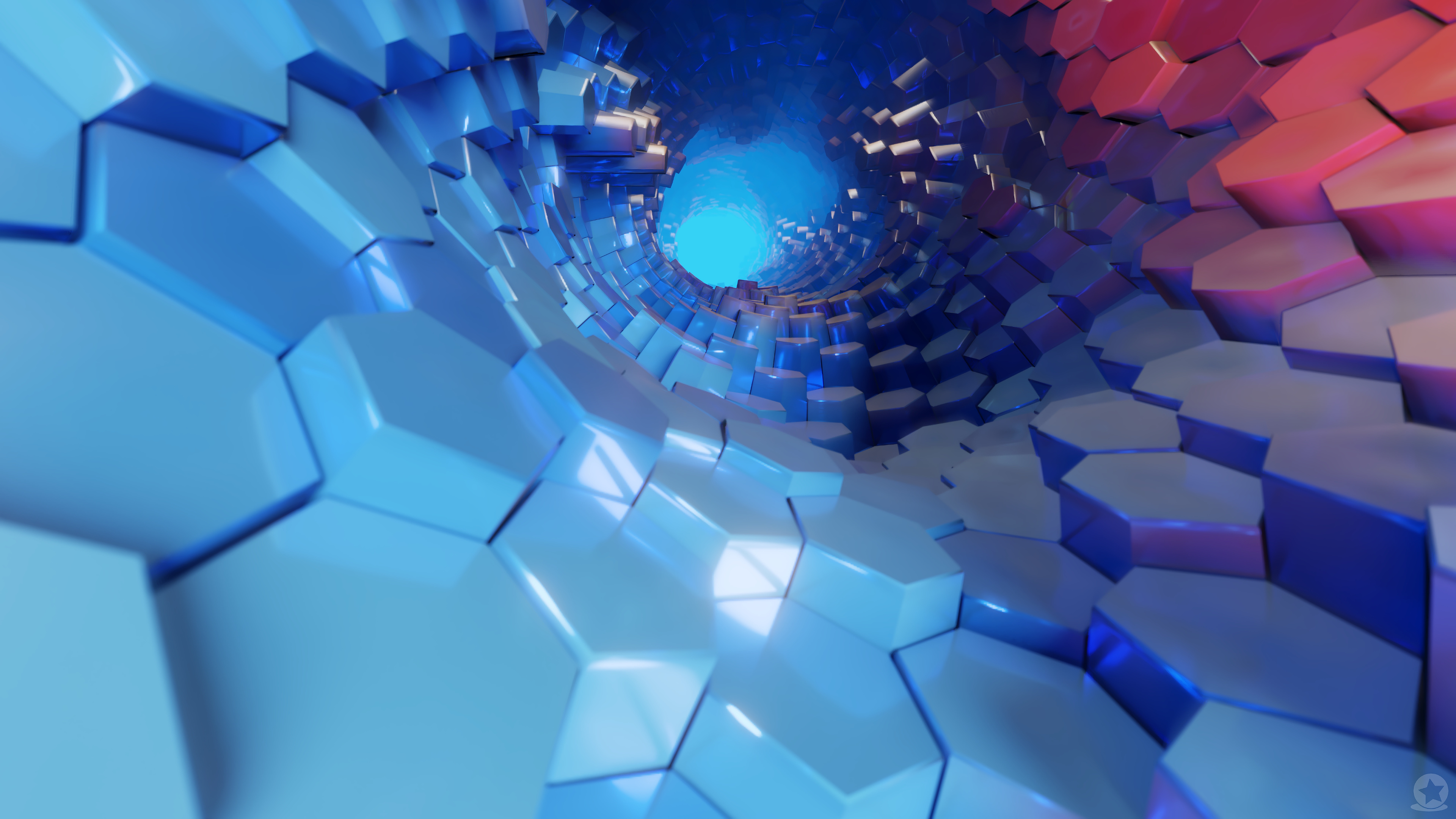 Hexagon 3d Blue Abstract 4k 51 Wallpaper