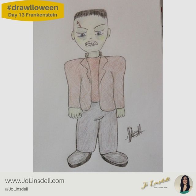 #drawlloween: Day 13 Frankenstein #Halloween #Drawing #Challenge
