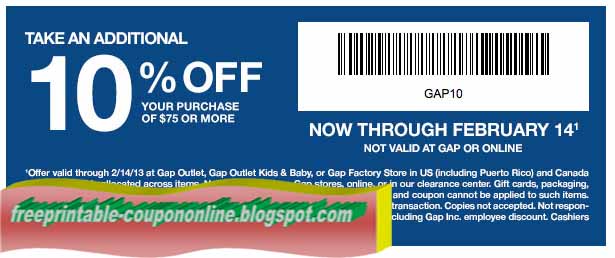 gap coupons