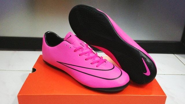 Nike Kids Mercurial Vapor X FG Soccer Cleats Pink and