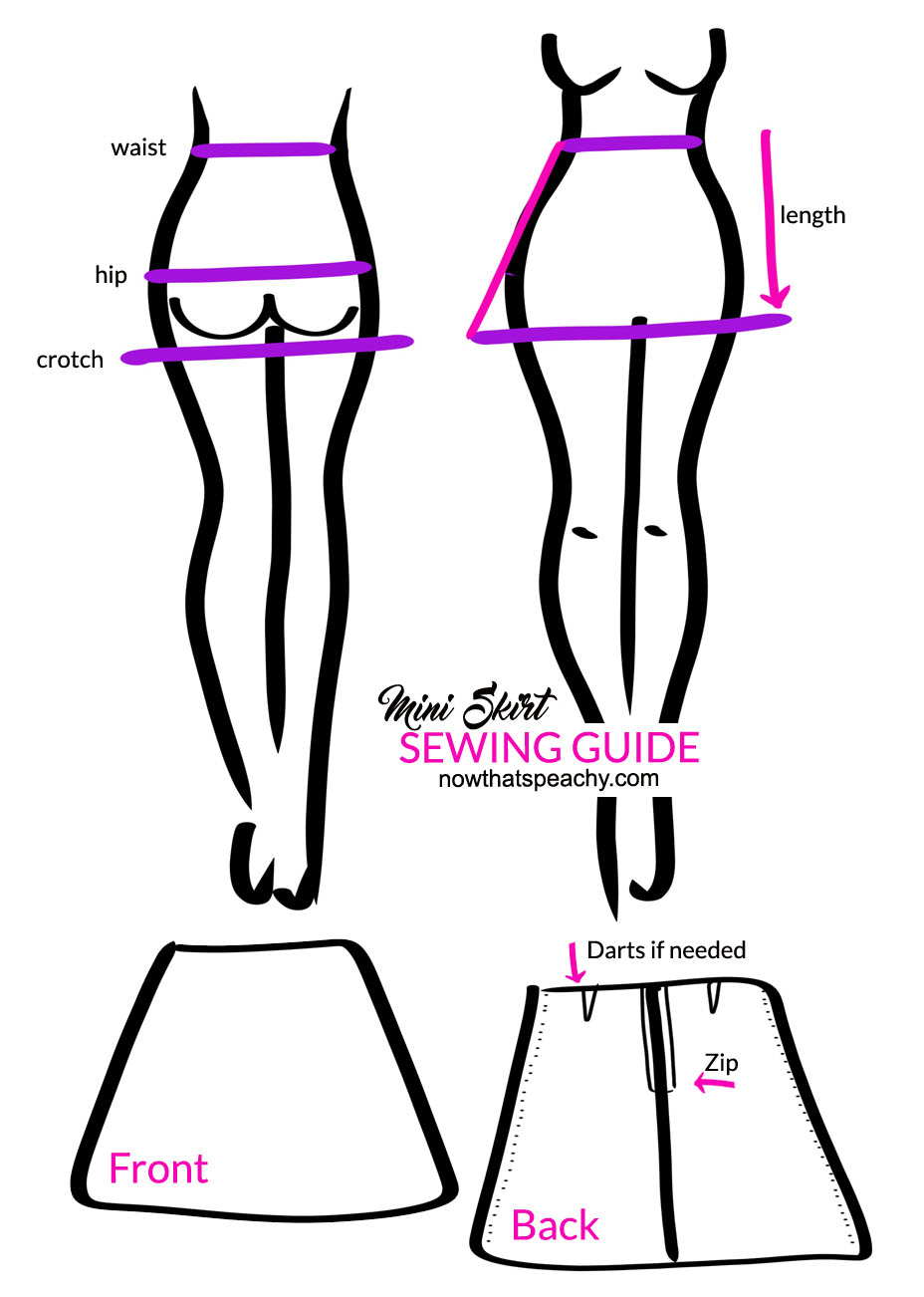 How to Sew a High Waisted Mini Skirt | Sewing Tutorial for Beginners ...