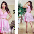 Rochie scurta roz, baby-doll, de tull si dantela pentru nunti si majorate