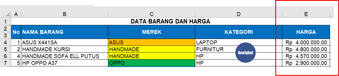 Cara Membuat Rp di Excel (Currency, Accounting, dan Custom Cell) - AneIqbal
