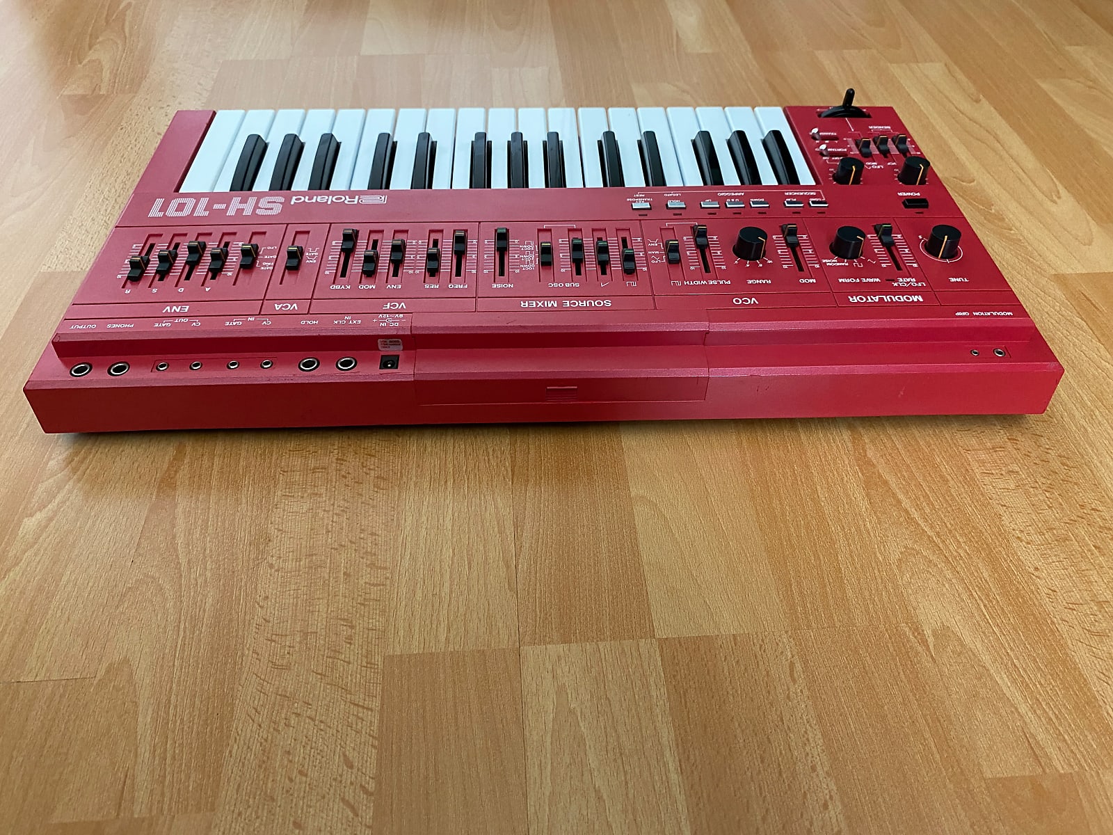 MATRIXSYNTH: Roland SH-101 Analog Synthesizer RED with Mod Grip