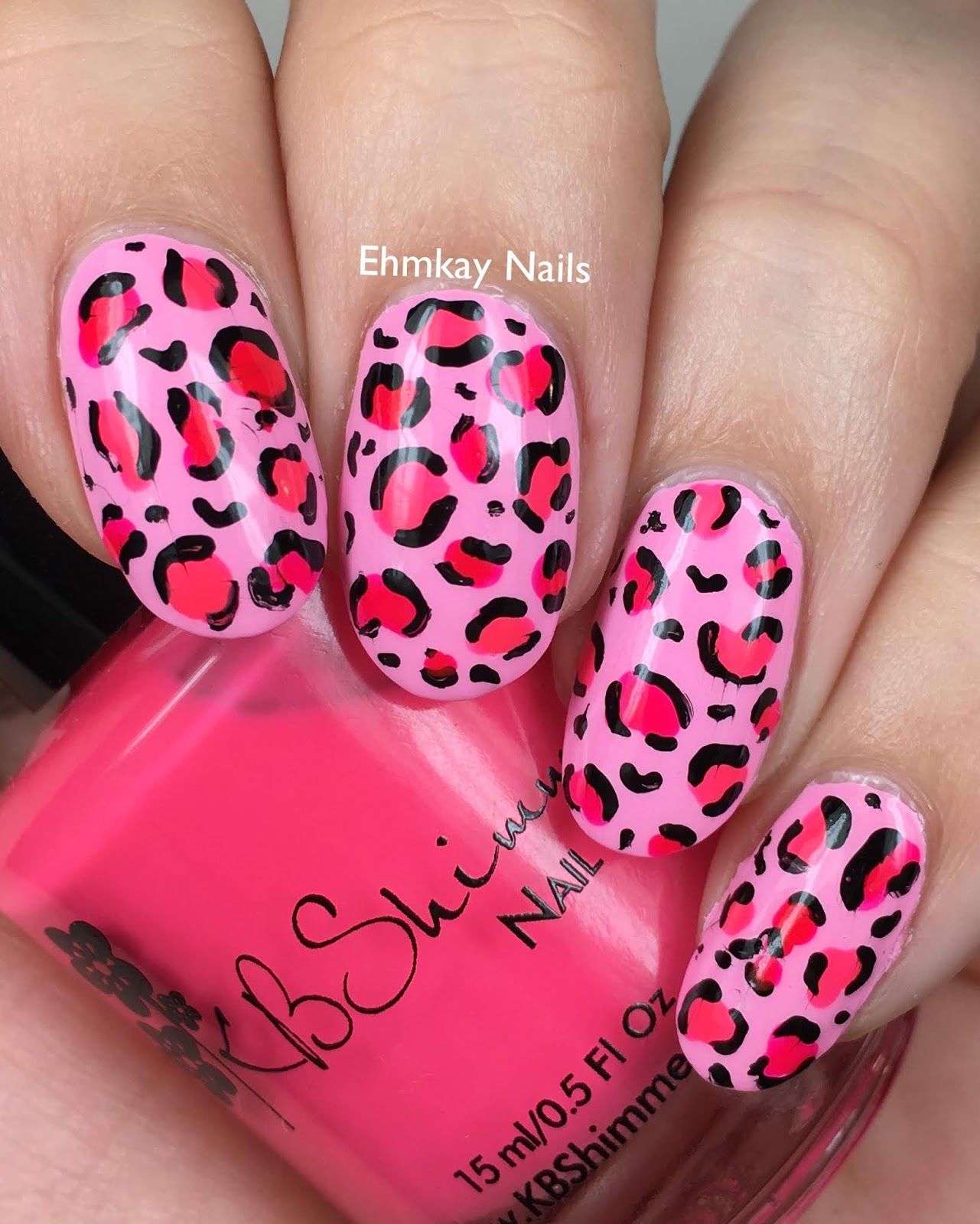 ehmkay nails: Neon Pink Leopard Nail Art