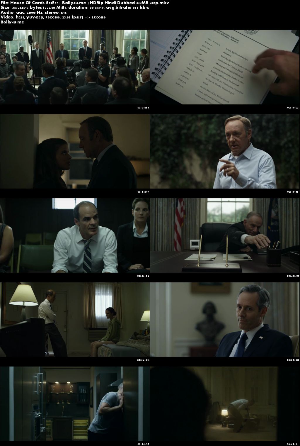 House Of Cards S01E07 HDRip 300MB Hindi Dubbed 480p Download