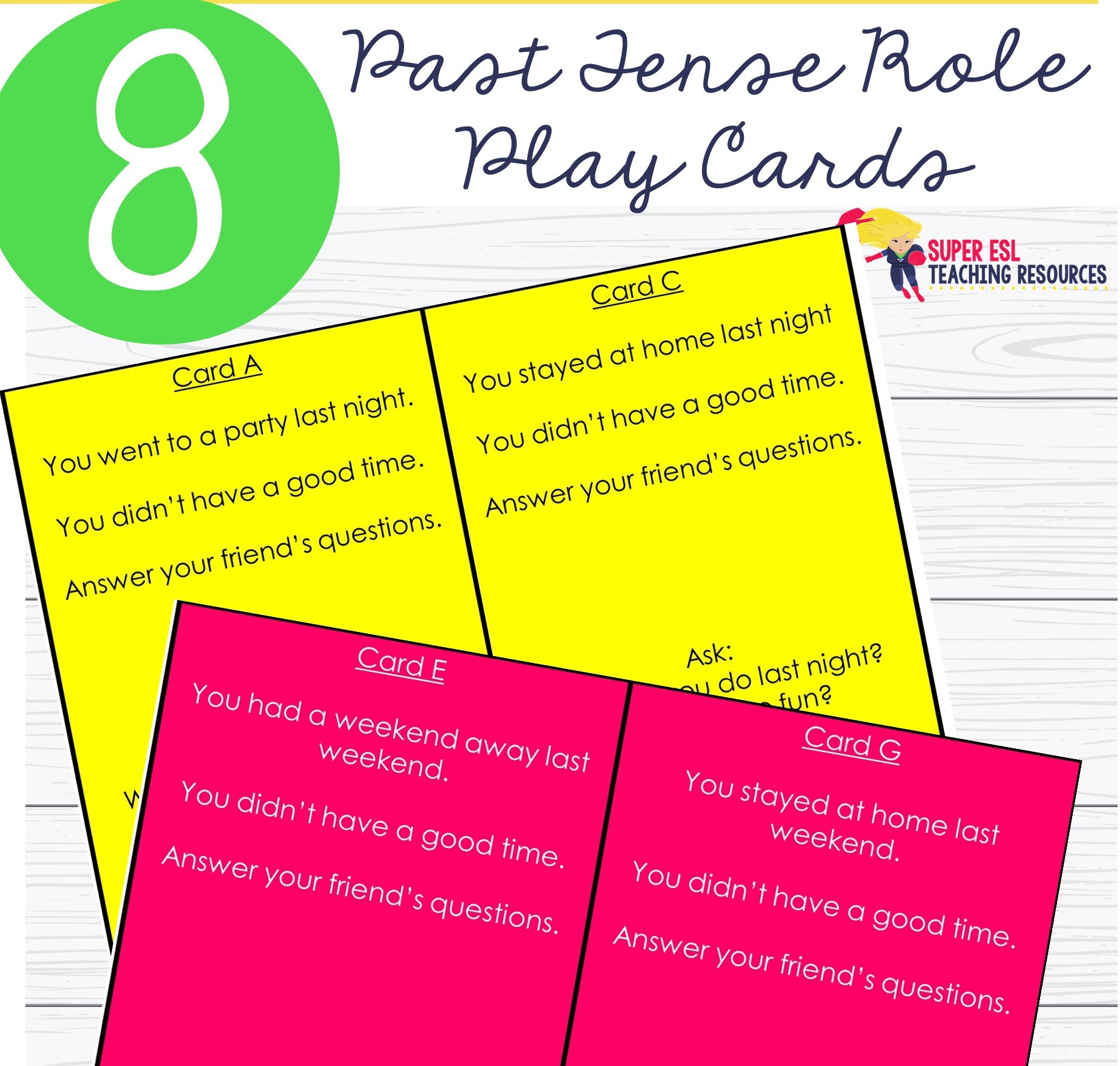 simple past tense playing cards  Simple past tense, Past tense, Regular past  tense verbs