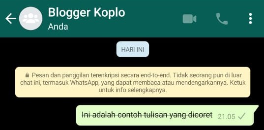 Cara Membuat Tulisan Tebal, Miring, dan Dicoret pada Pesan WhatsApp