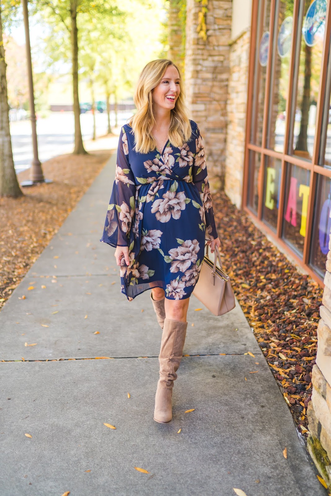 smiles and stripes: Fall & Winter Baby Shower Dresses from Pink Blush Maternity