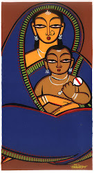roy jamini mother child painting madhubani paintings easy india folk indian card mom colour water beginners kalighat shama inspiration board