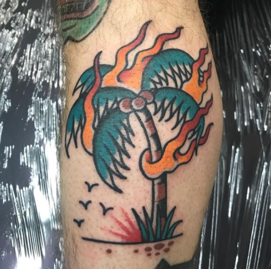 Tattoosday (A Tattoo Blog) Luke's Burning Tree for L.A. (Tattoosday