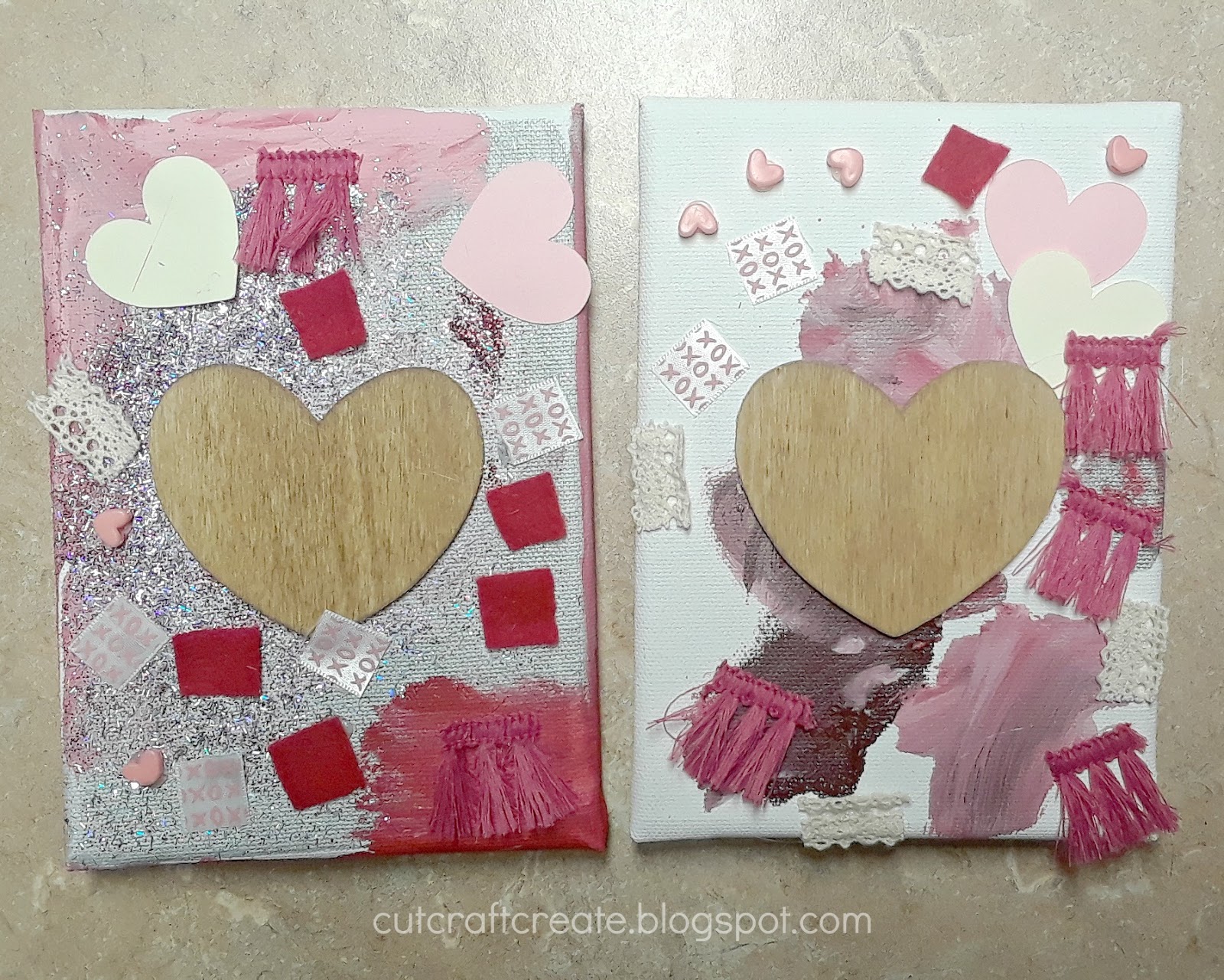 Cut, Craft, Create Valentine's Canvas with Paint & Photo [Kids DIY]