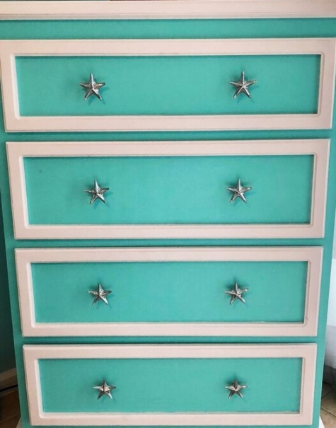 Dresser Makeover with Starfish Knobs Pulls